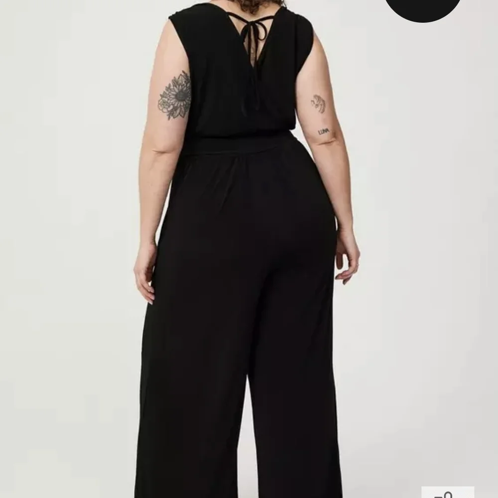 TORRID Studio Knit Surplice Tie Back Jumpsuit - Picture 6 of 7